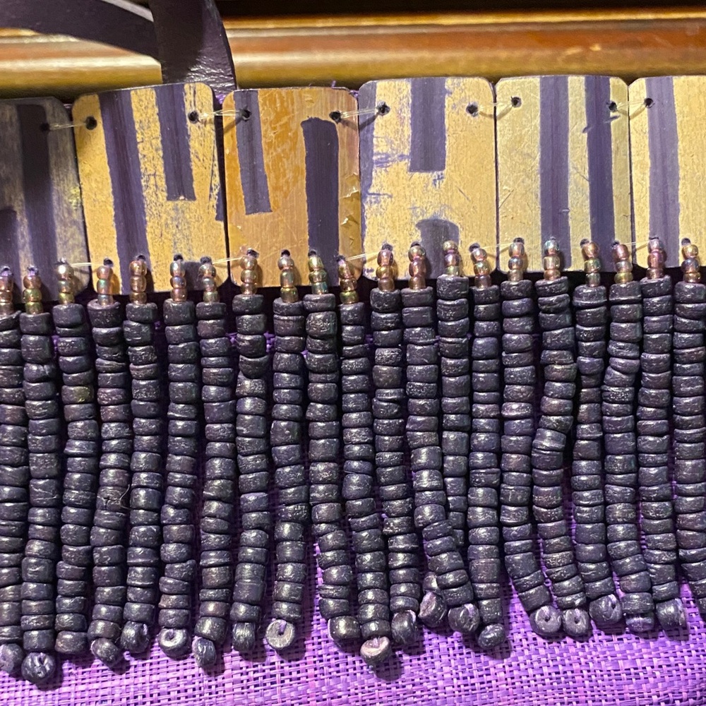 Purple Beaded Women's Bag - Picture 16 of 16
